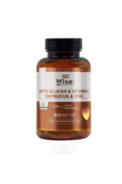 Wiselab Beta Glukan & Vitamin C & Karamürver 530mg 60 Bitkisel Kapsül resmi